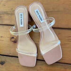 Steve Madden Clear Strap Block Heel